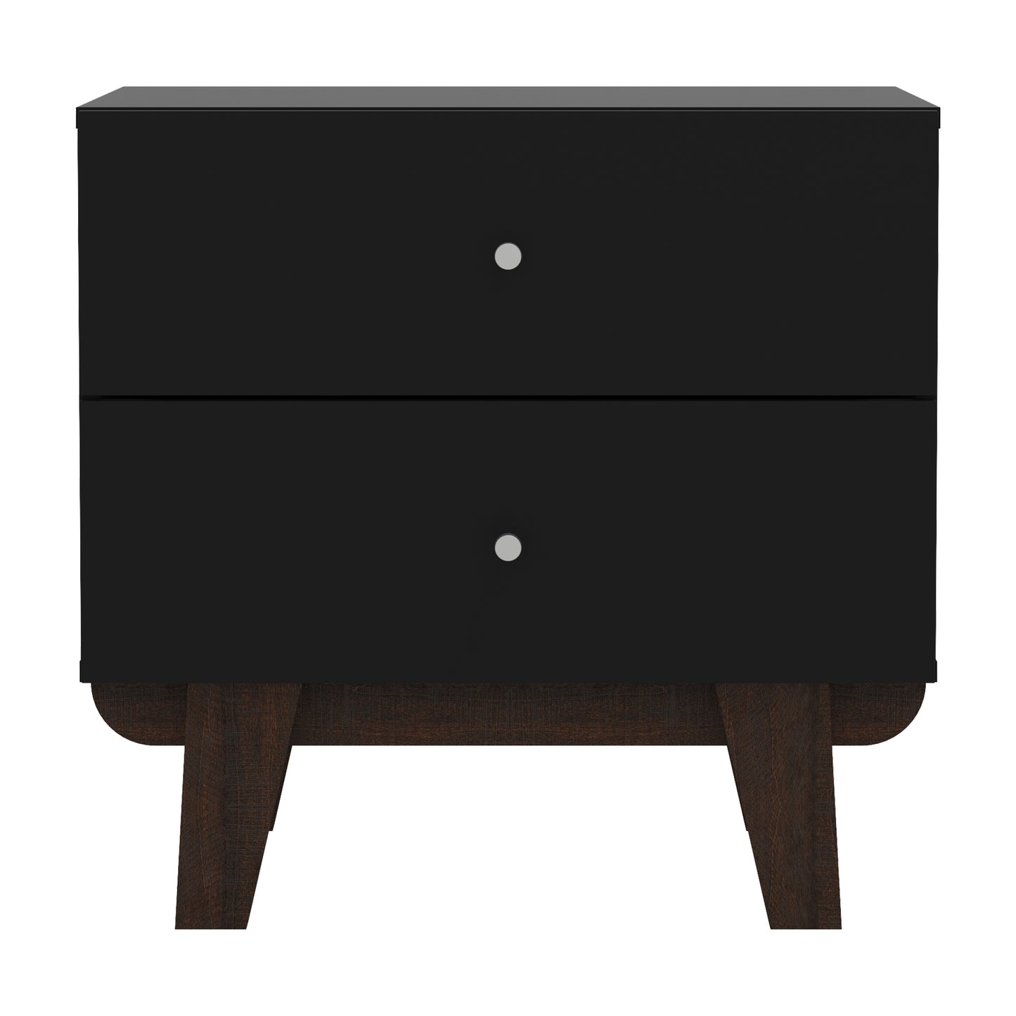 Living Essentials by Hillsdale Kincaid Wood 2 Drawer Nightstand, Matte Black