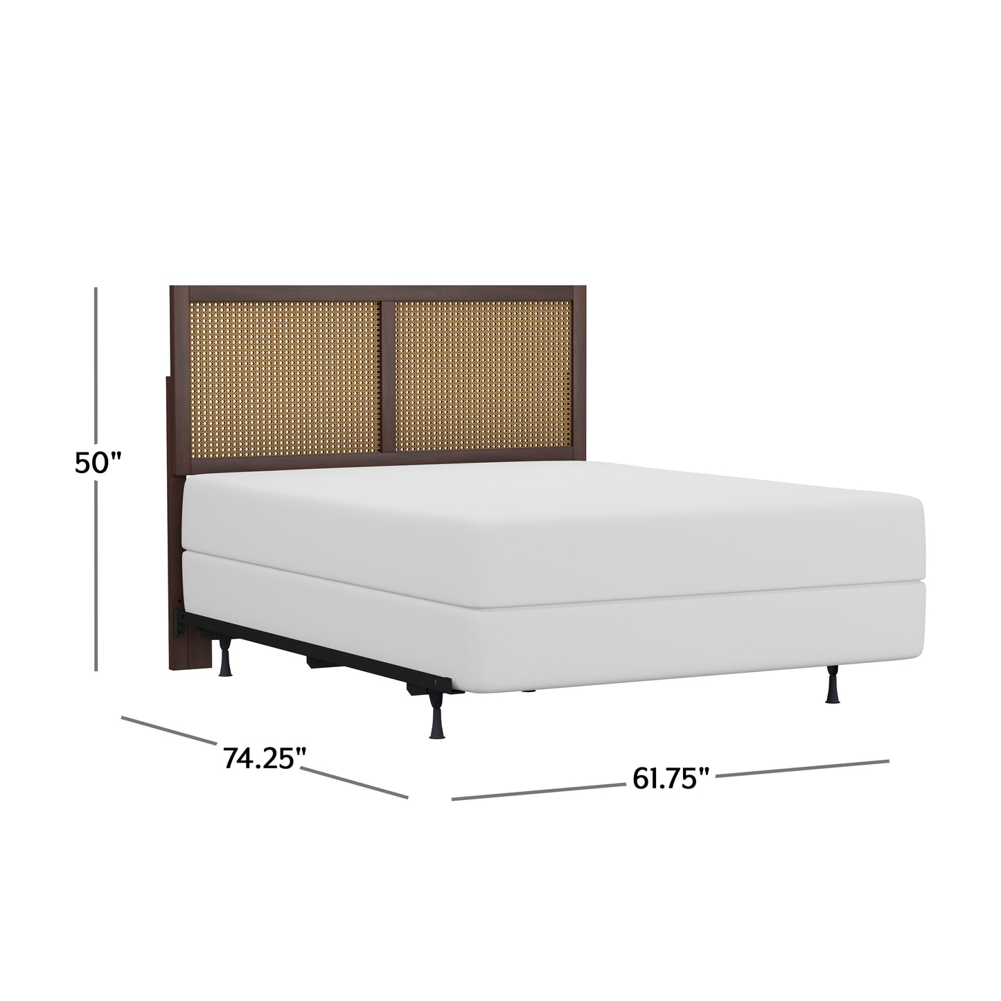 Hillsdale Furniture Serena Wood and Cane Panel Full/Queen Headboard with Frame, Chocolate