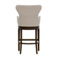 Hillsdale Furniture Caydena Memory Return Swivel Wood Bar Height Stool, Smoke Brown with Cream Fabric