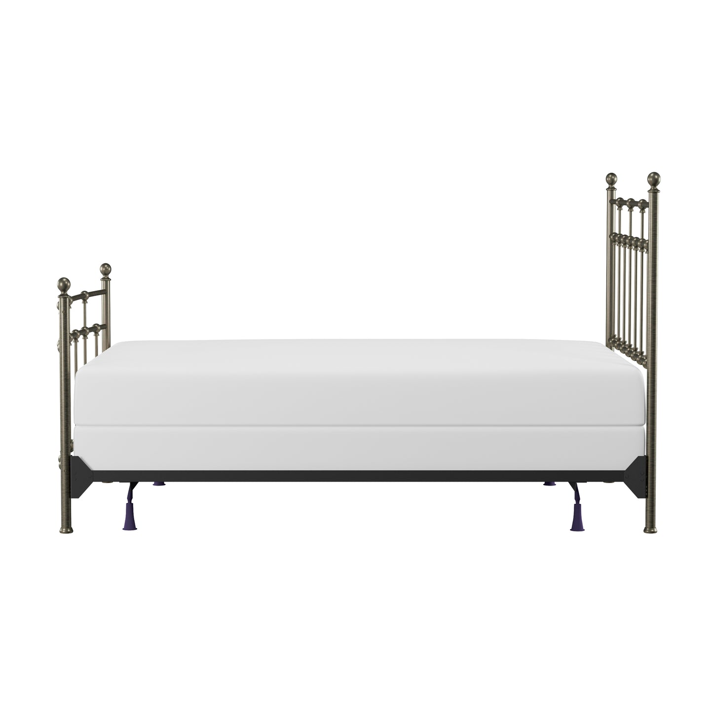 Hillsdale Furniture Providence Metal Full Bed with Spindle and Casting Design, Aged Pewter