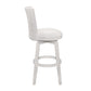 Hillsdale Furniture Gianna Wood Bar Height Swivel Stool with Upholstered Back, White