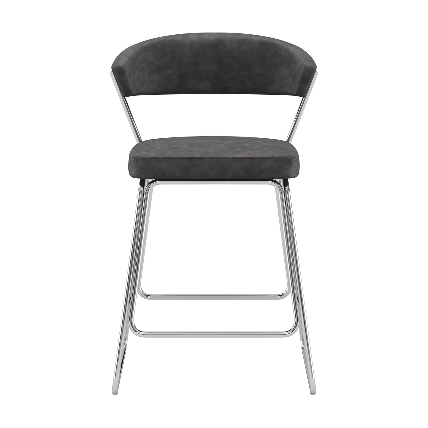 Hillsdale Furniture Hanley Metal Counter Height Stool, Chrome with Black Faux Leather