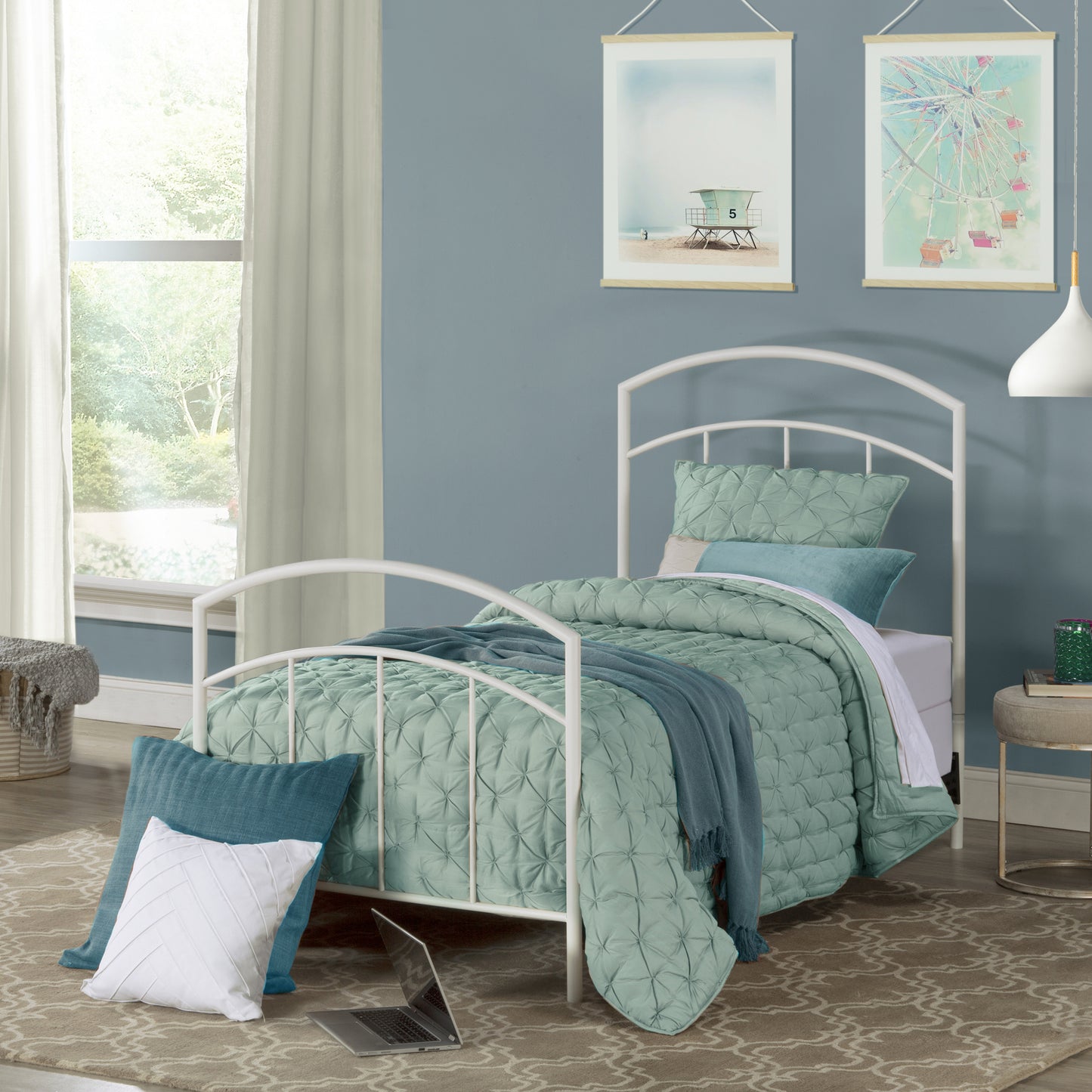 Hillsdale Furniture Julien Twin Metal Bed, Textured White