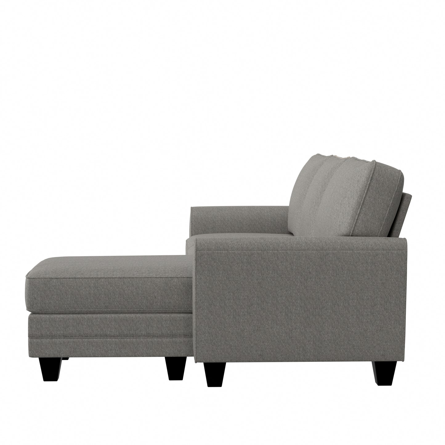 Hillsdale Furniture Daniel Upholstered Reversible Chaise Sectional with Storage Ottoman, Nature Gray