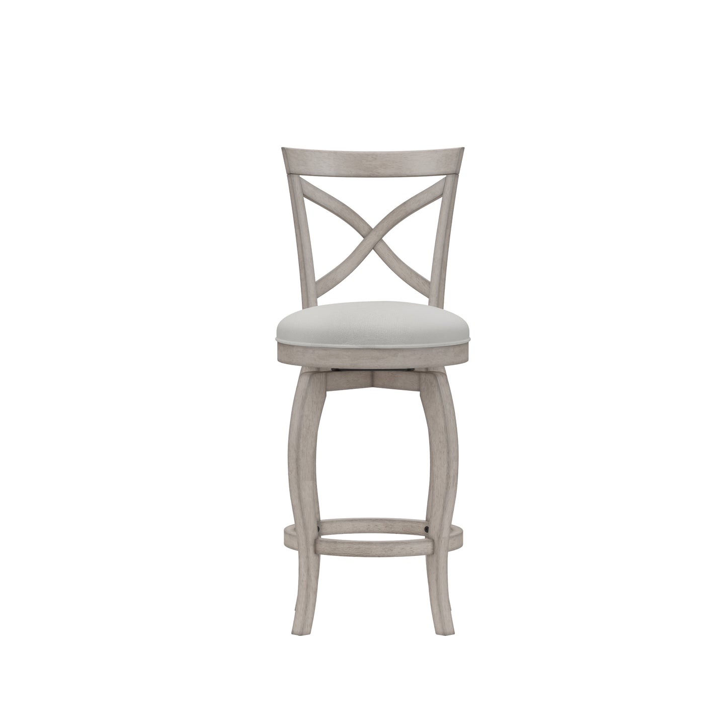 Hillsdale Furniture Ellendale Wood Counter Height Swivel Stool, Aged Gray with Fog Gray Fabric