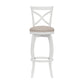 Hillsdale Furniture Ellendale Wood Bar Height Swivel Stool, White with Beige Fabric