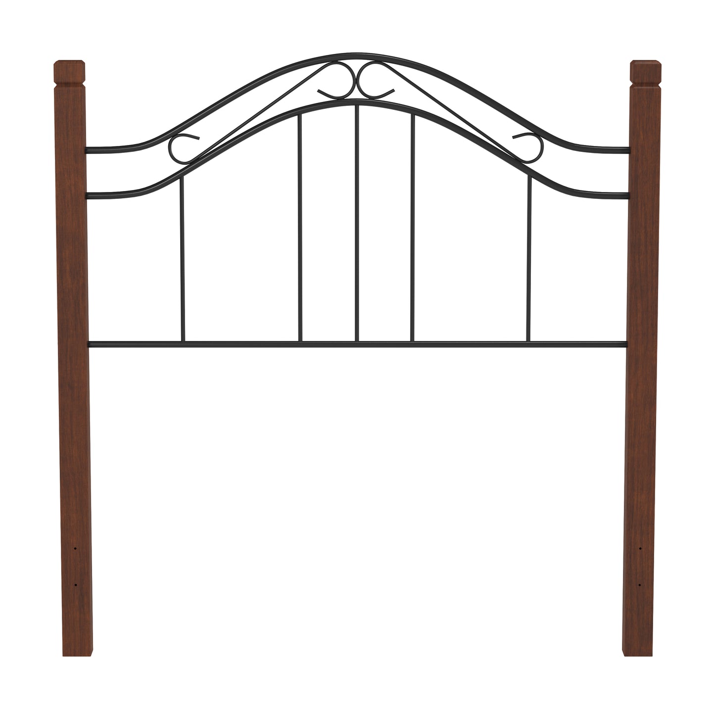 Hillsdale Furniture Matson Twin Metal Headboard with Cherry Wood Posts, Black