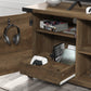 Living Essentials by Hillsdale Prestwick Gaming Ready Wood 60 inch TV Stand with 2 Doors and Shelves, Knotty Oak