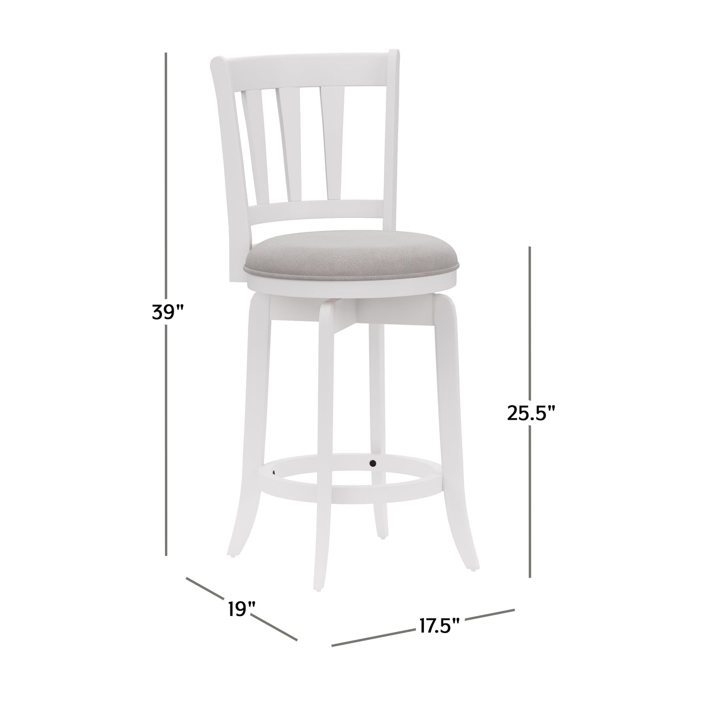 Hillsdale Furniture Presque Isle Wood Counter Height Swivel Stool, White