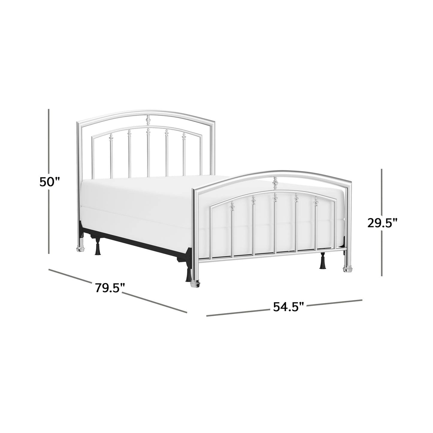 Hillsdale Furniture Claudia Full Metal Bed, Matte Nickel