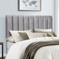 Hillsdale Furniture Crestone Upholstered Full/Queen Headboard, Silver/Gray