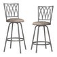 Hillsdale Furniture Flanery Metal Swivel Adjustable Stool with Nested Legs, Set of 2, Silver