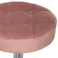 Hillsdale Furniture Nora Metal Adjustable Backless Vanity/Office Stool, Chrome with Chrome with Dusty Pink Velvet