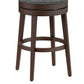 Hillsdale Furniture Edenwood Wood Bar Height Swivel Stool, Chocolate with Smoke Gray Fabric