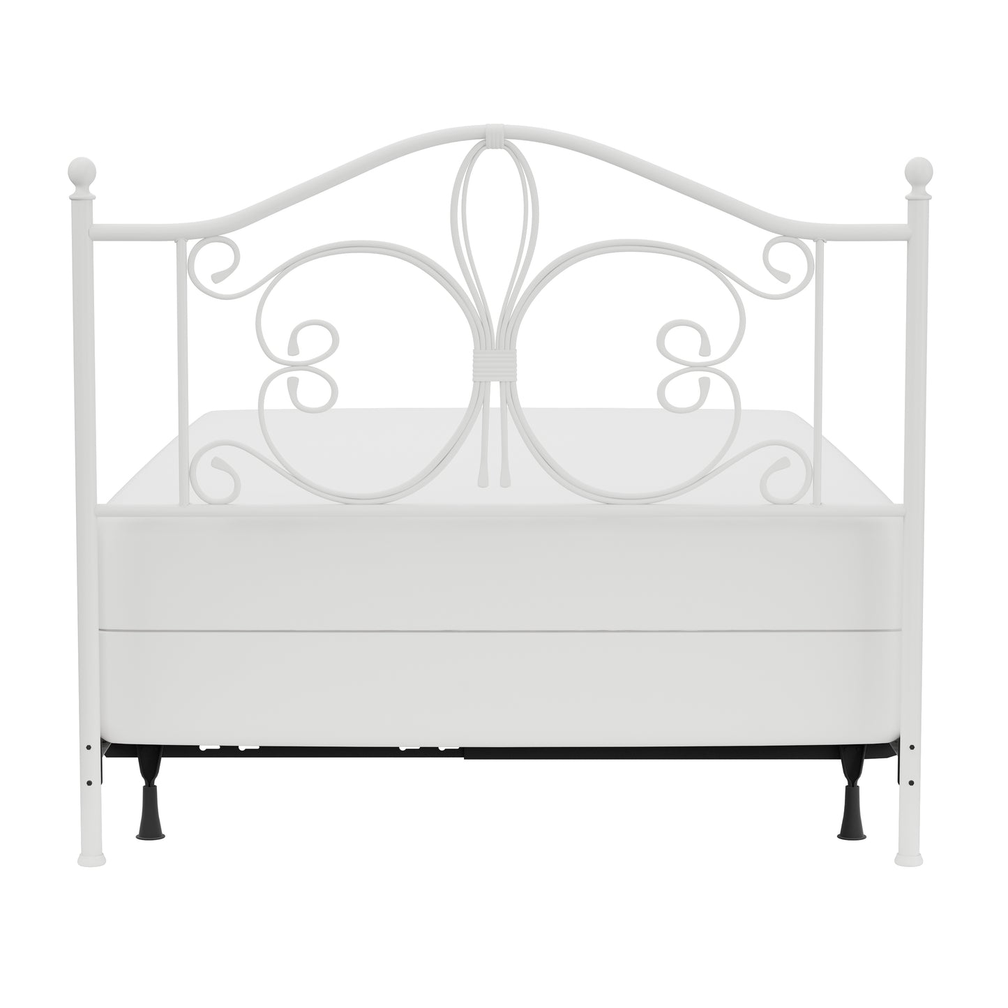 Hillsdale Furniture Ruby Full/Queen Metal Headboard with Frame, Textured White