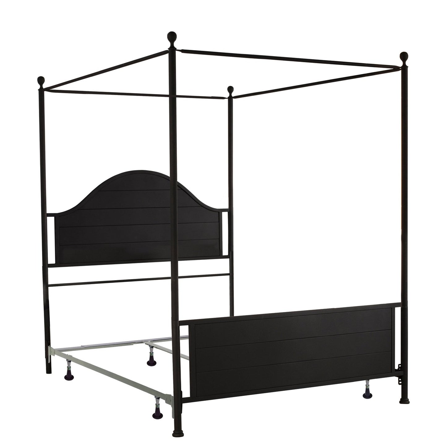 Hillsdale Furniture Cumberland Queen Metal Canopy Bed, Textured Black