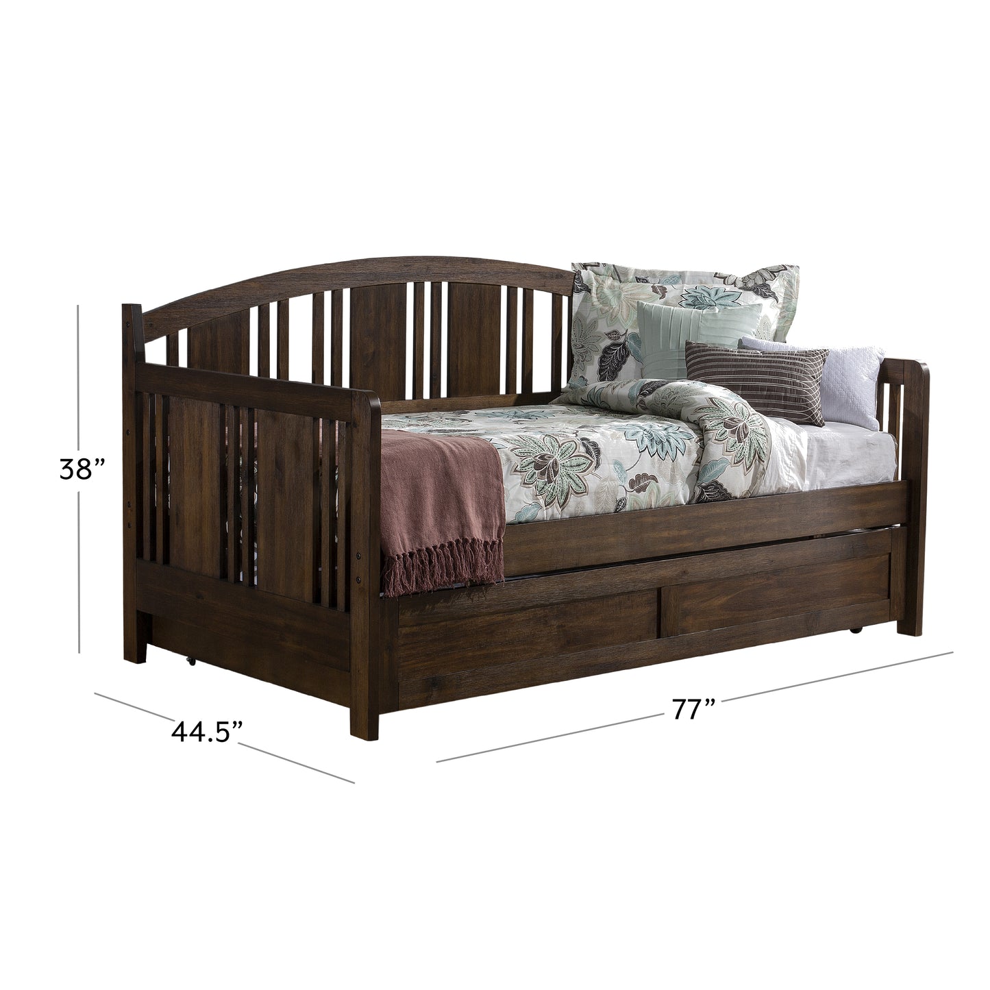 Hillsdale Furniture Dana Wood Twin Daybed with Trundle, Brushed Acacia