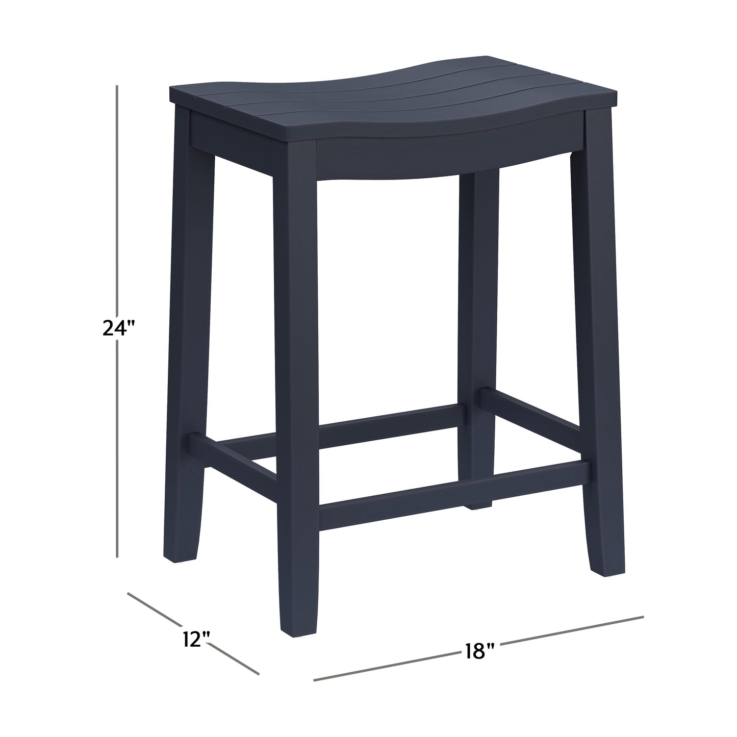 Hillsdale Furniture Fiddler Wood Backless Counter Height Stool, Navy