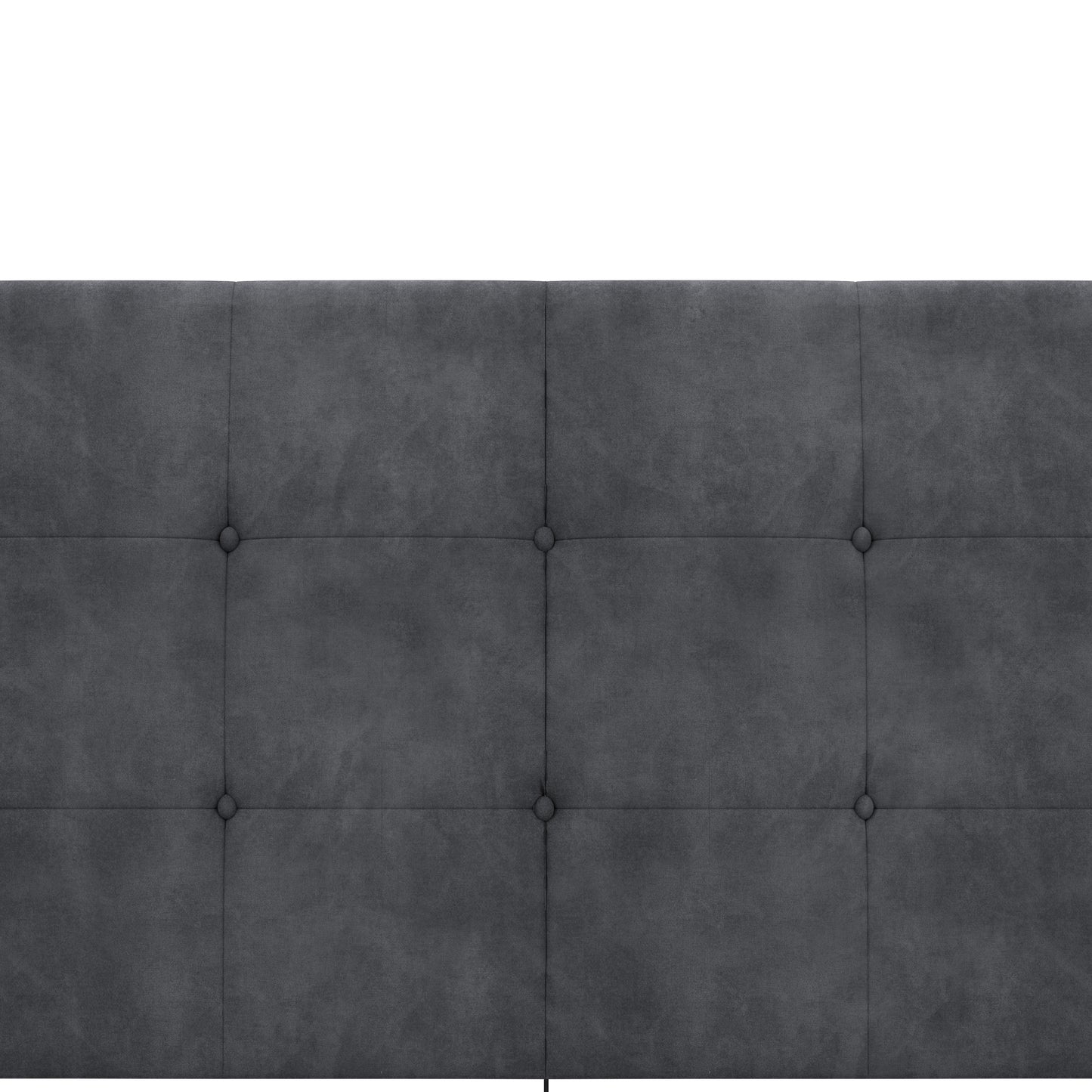 Hillsdale Furniture Blakely Button Tufted Upholstered Platform King Bed with 2 Dual USB Ports, Dark Gray