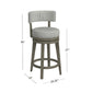 Hillsdale Furniture Lawton Wood Counter Height Swivel Stool, Antique Gray with Ash Gray Fabric