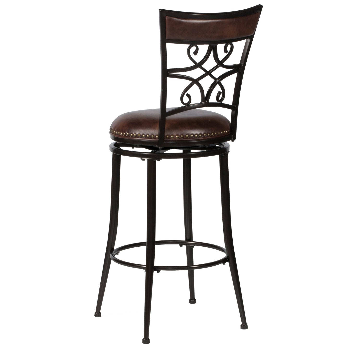 Hillsdale Furniture Seville Metal Bar Height Swivel Stool, Brown Shimmer