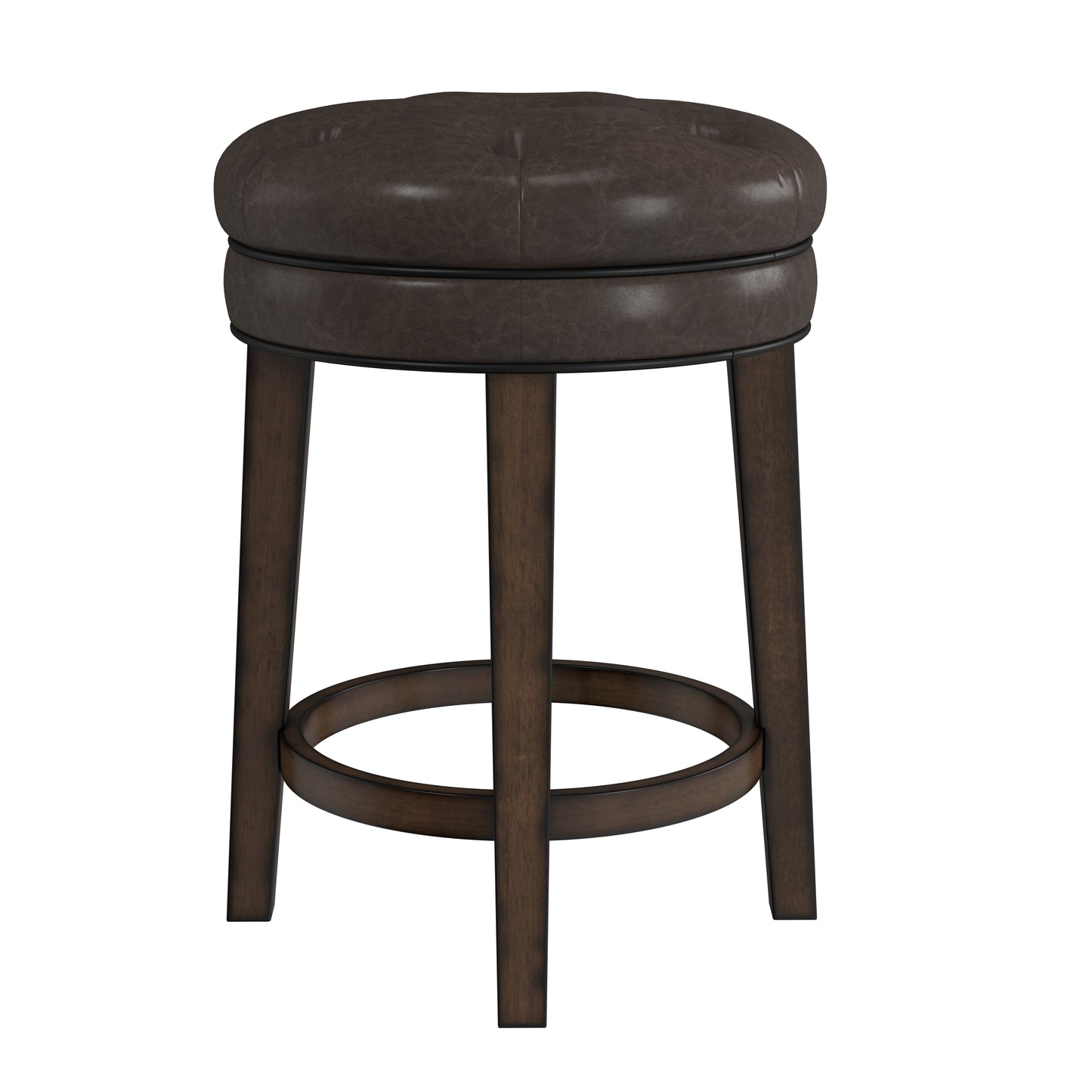 Hillsdale Furniture Krauss Wood Backless Counter Height Swivel Stool, Dark Brown