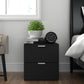 Hillsdale Living Essentials Delmar Wood 2 Drawer Nightstand, Matte Black