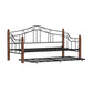 Hillsdale Furniture Madison Wood and Metal Twin Daybed with Roll Out Trundle, Black with Cherry Posts