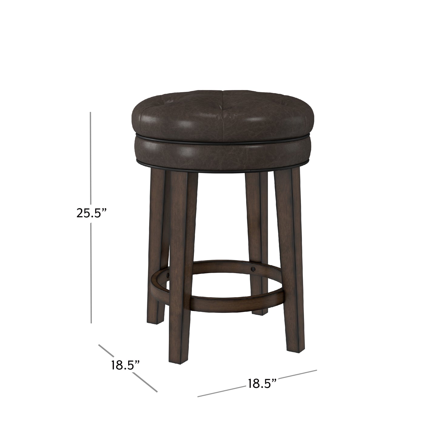 Hillsdale Furniture Krauss Wood Backless Counter Height Swivel Stool, Dark Brown