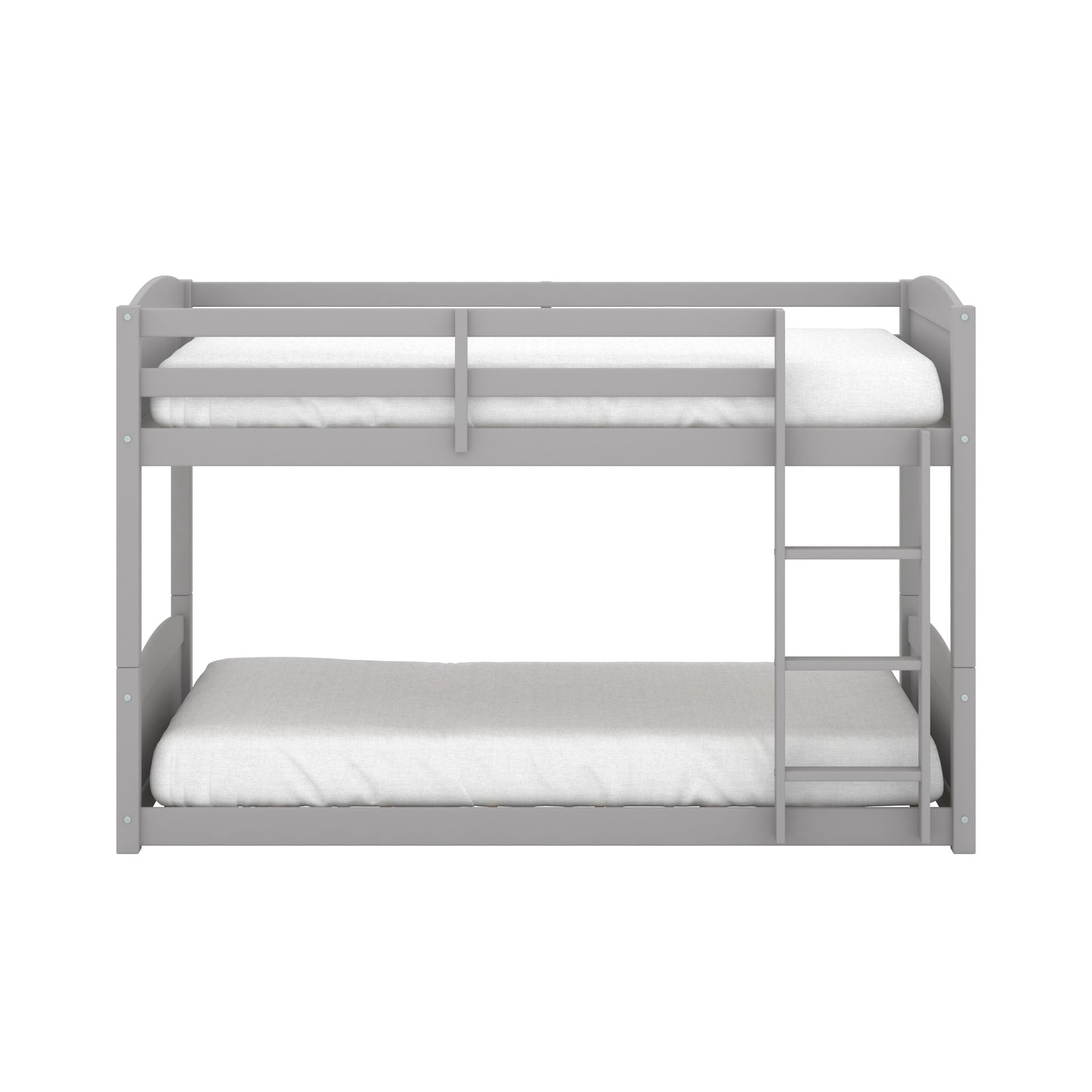 Living Essentials by Hillsdale Alexis Wood Arch Twin Over Twin Floor Bunk Bed, Gray