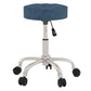 Hillsdale Furniture Nora Metal Adjustable Backless Vanity/Office Stool, Chrome with Chrome with Blue Velvet