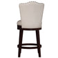 Hillsdale Furniture Edenwood Wood Counter Height Swivel Stool, Smoke Chocolate with Cream Fabric