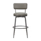 Hillsdale Furniture Baltimore Metal and Upholstered Swivel Bar Height Stool, Charcoal