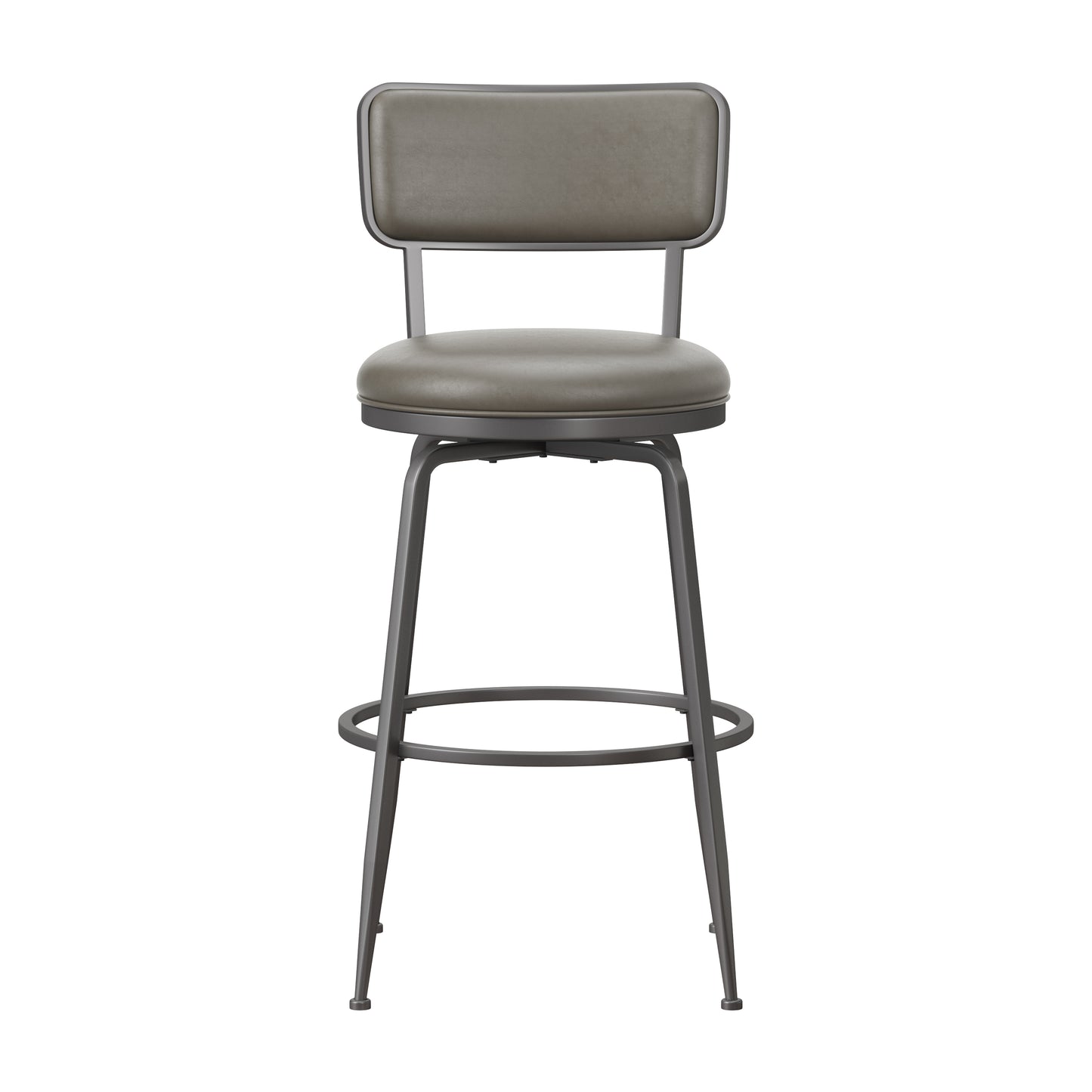 Hillsdale Furniture Baltimore Metal and Upholstered Swivel Bar Height Stool, Charcoal