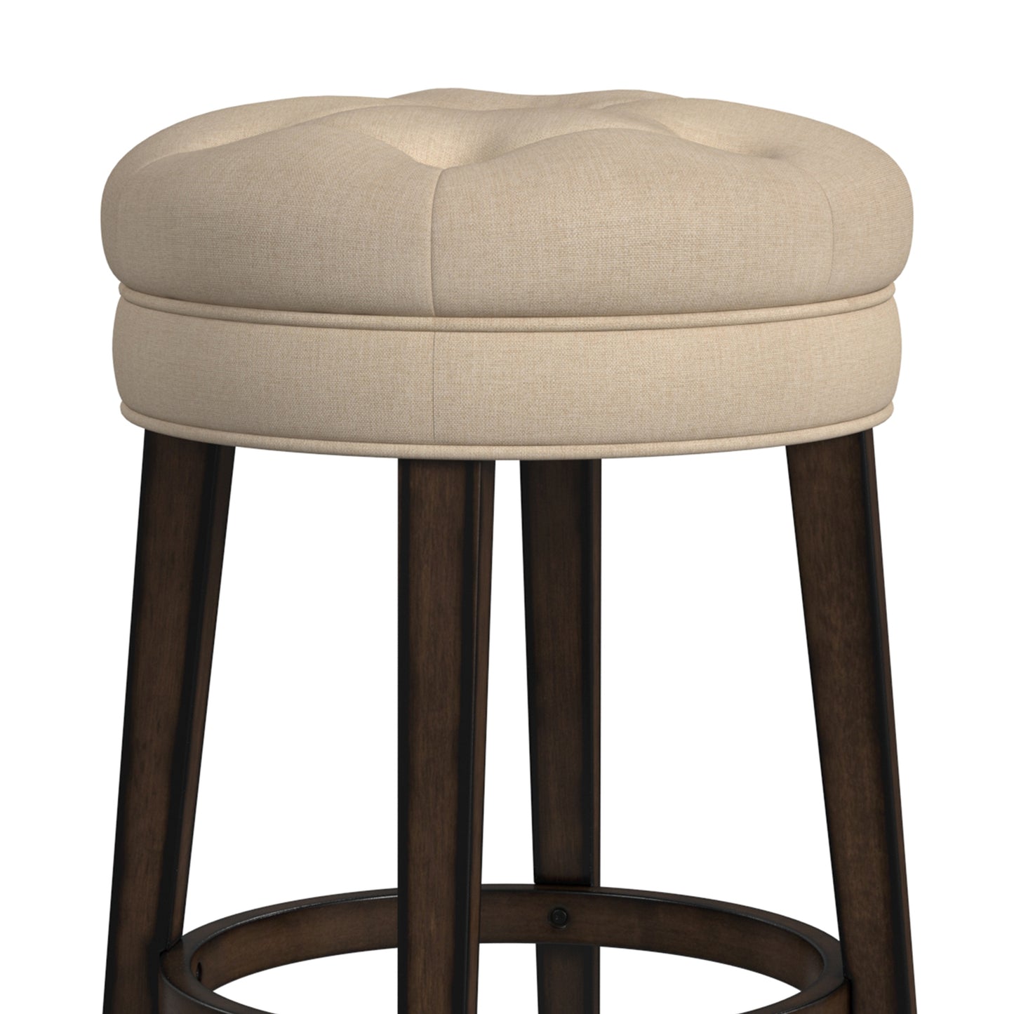 Hillsdale Furniture Krauss Wood Backless Counter Height Swivel Stool, Linen Stone