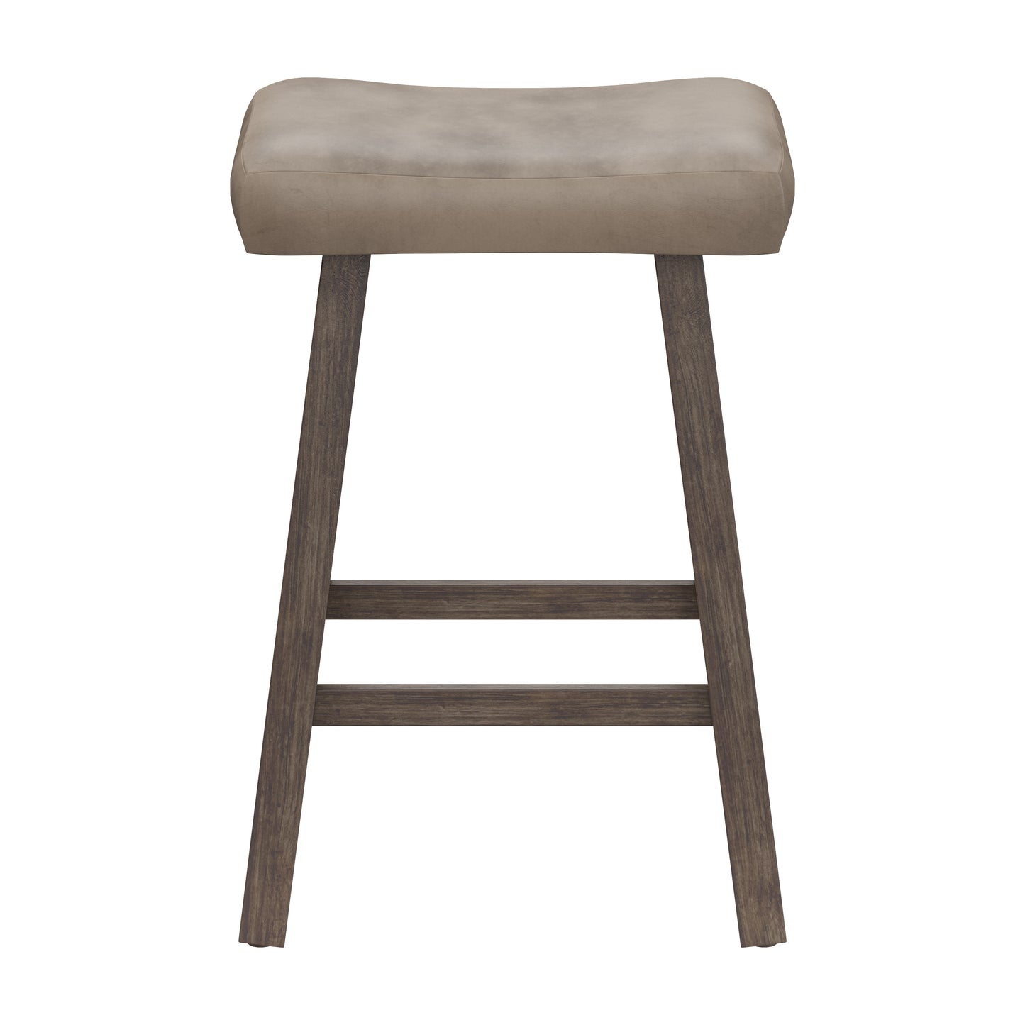 Hillsdale Furniture Saddle Wood Backless Counter Height Stool, Rustic Gray