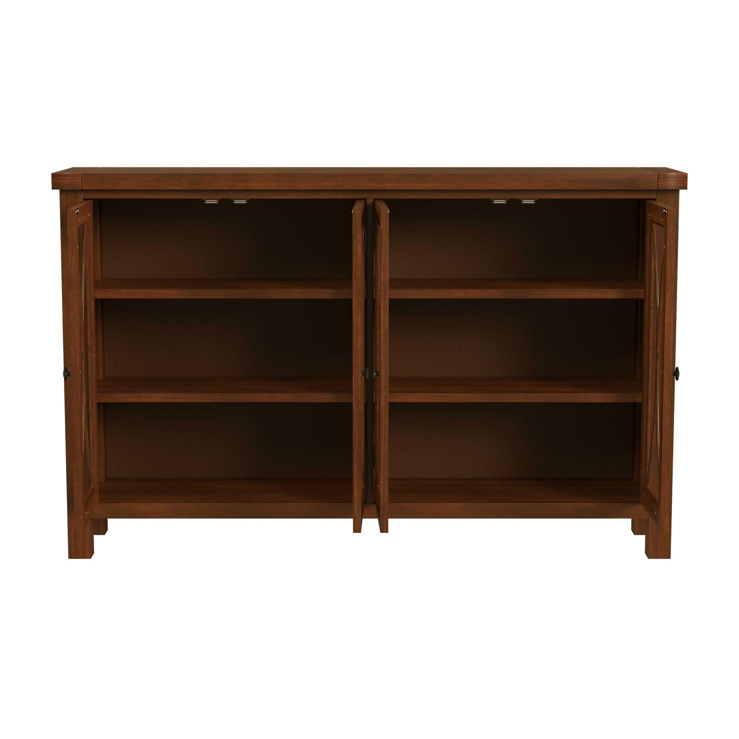 Hillsdale Furniture Bayside Wood 4 Door Console Cabinet, Rustic Mahogany