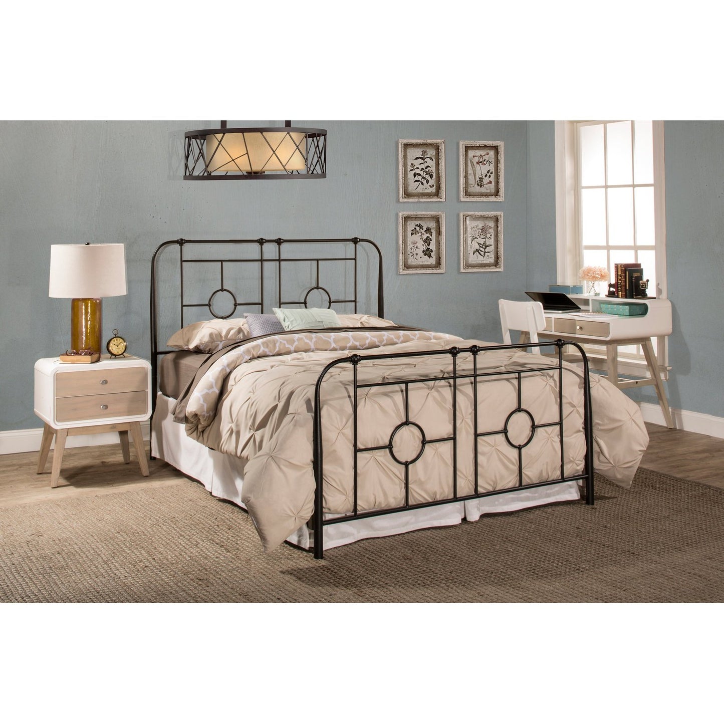 Hillsdale Furniture Trenton King Metal Bed, Black Sparkle