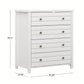 Living Essentials by Hillsdale Harmony Wood 4 Drawer Chest, Matte White