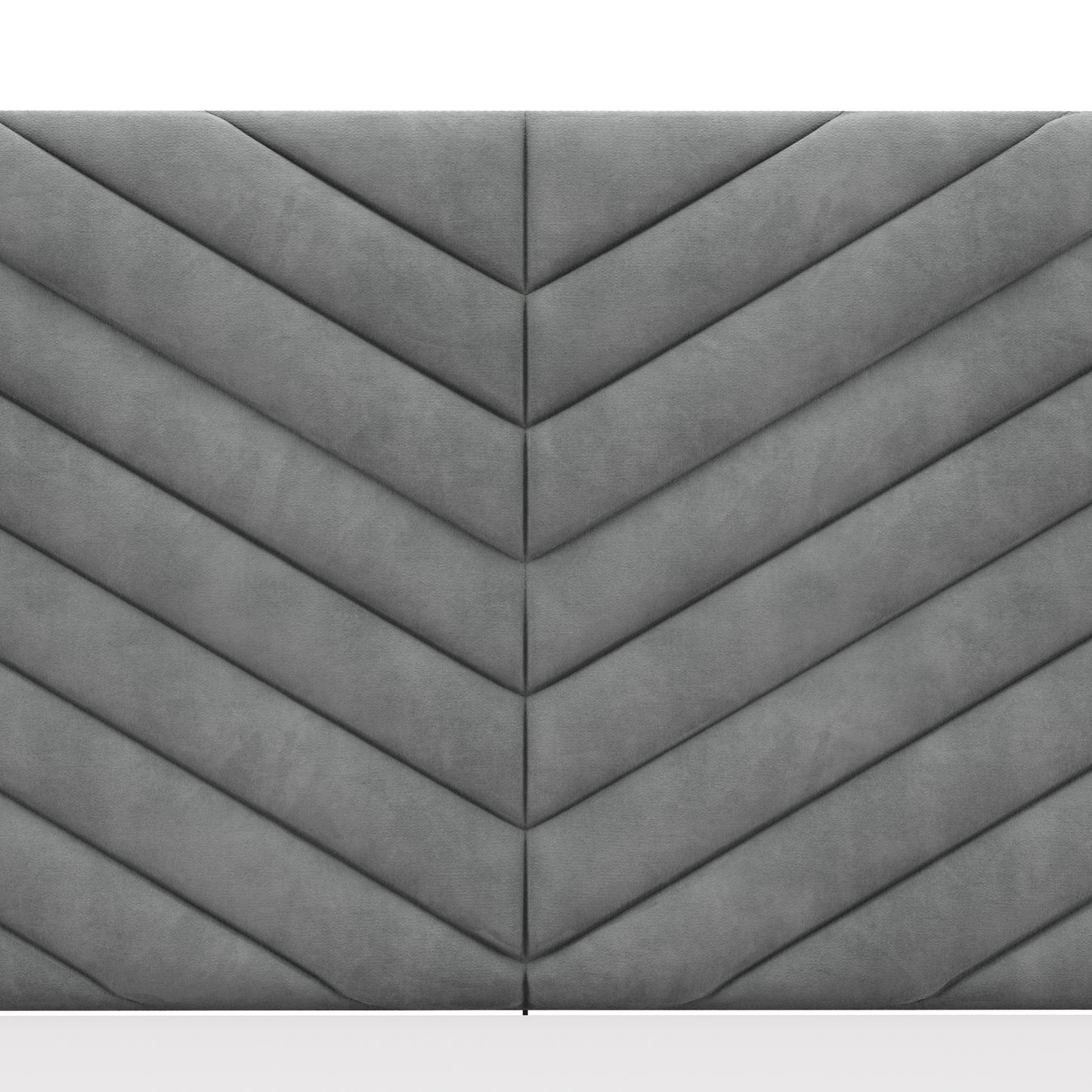 Hillsdale Furniture Crestwood Upholstered Chevron Pleated Queen Headboard, Platinum