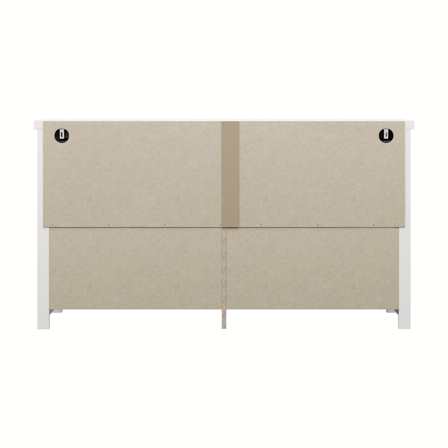 Living Essentials by Hillsdale Harmony Wood 6 Drawer Dresser, Matte White