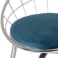 Hillsdale Furniture Bullock Metal Swivel Counter Height Stool, Teal Blue Velvet