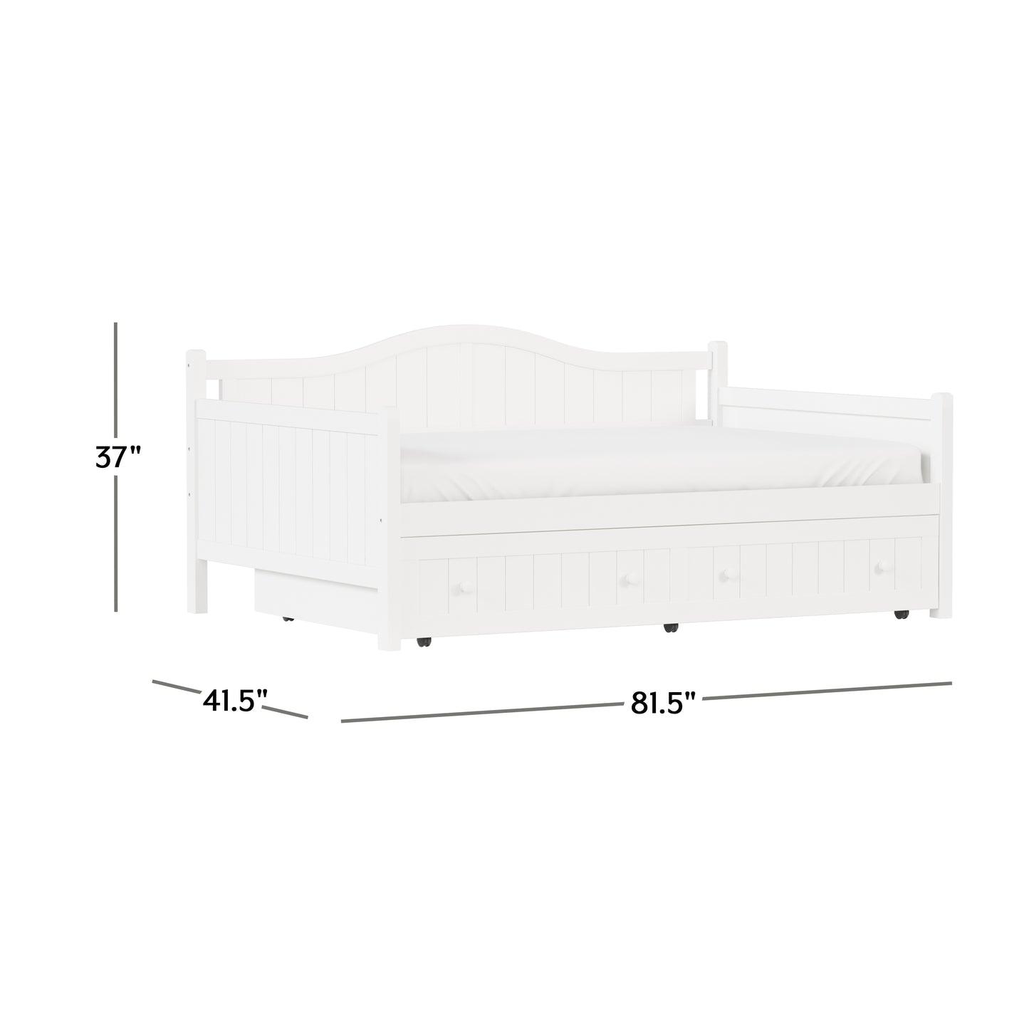 Hillsdale Furniture Staci Wood Full Size Daybed with Trundle, White