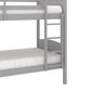 Living Essentials by Hillsdale Alexis Wood Arch Twin Over Twin Bunk Bed, Gray