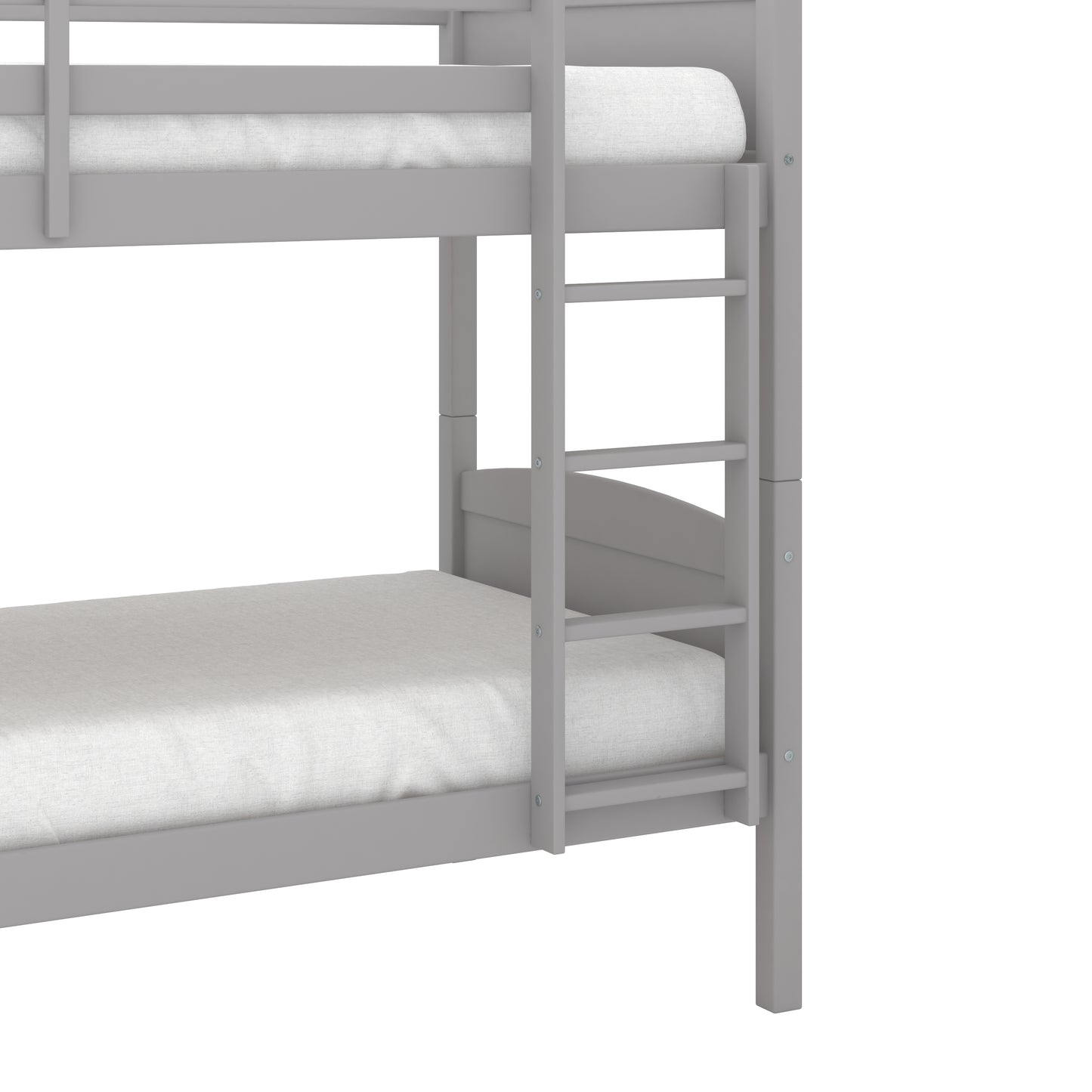 Living Essentials by Hillsdale Alexis Wood Arch Twin Over Twin Bunk Bed, Gray