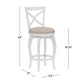 Hillsdale Furniture Ellendale Wood Counter Height Swivel Stool, White with Beige Fabric