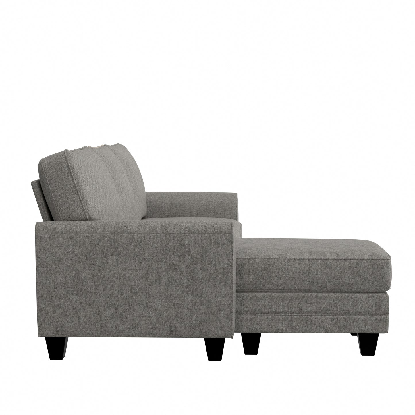 Hillsdale Furniture Daniel Upholstered Reversible Chaise Sectional with Storage Ottoman, Nature Gray