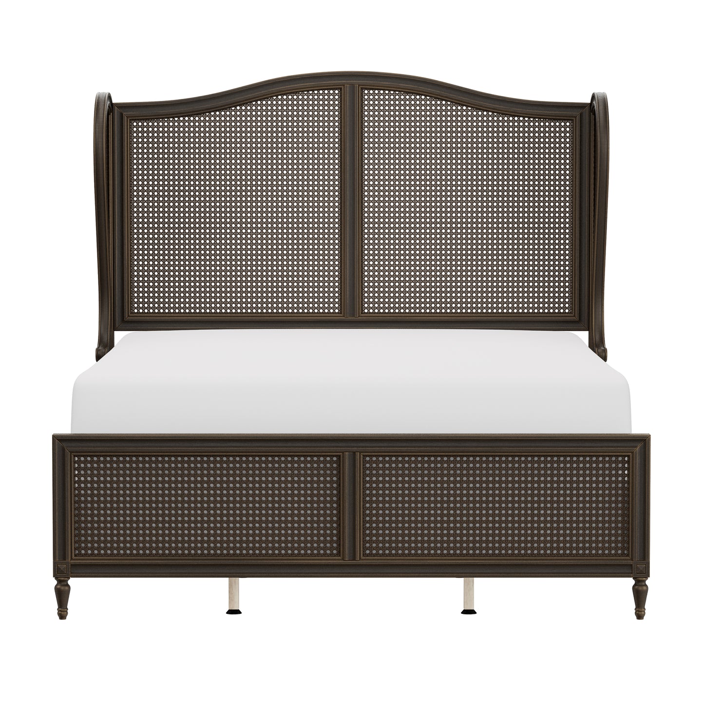 Hillsdale Furniture Sausalito Wood and Cane Queen Bed, Oiled Bronze