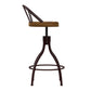 Hillsdale Furniture Worland Metal Adjustable Height Swivel Stool with Back, Brown Metal with Walnut Finished Wood