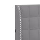 Hillsdale Furniture Buchanan Upholstered Tufted Queen Platform Bed with 2 Dual USB Ports, Smoke Gray Fabric